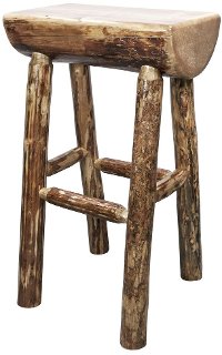MWGCBNHL24 Counter Height Half Log Bar Stool - Glacier