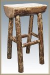 MWGCBNHL24 Counter Height Half Log Bar Stool - Glacier-3