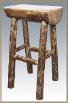MWGCBNHL24 Counter Height Half Log Bar Stool - Glacier-4