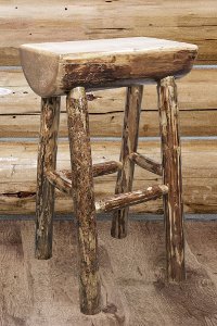 MWGCBNHL24 Counter Height Half Log Bar Stool - Glacier-2