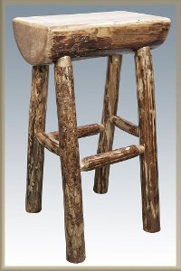 MWGCBNHL24 Counter Height Half Log Bar Stool - Glacier-3