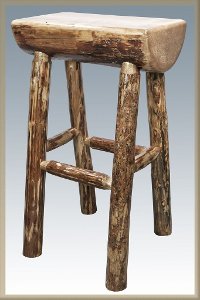 MWGCBNHL24 Counter Height Half Log Bar Stool - Glacier-4
