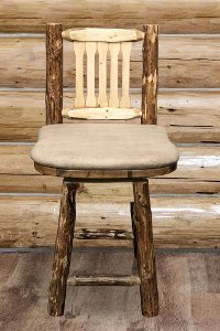 MWGCBSWSNRBUCK24 Counter Height Swivel Bar Stool w/ Back - Glacier