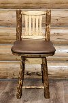 MWGCBSWSNRSADD24 Counter Height Barstool w/ Back & Swivel - Saddle Upholstery