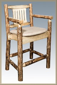 MWGCBSWCASBUCK24 Counter Height Captain's Bar Stool - Glacier-3