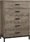 Clearance Industrial Modern Pine & Metal Chest of Drawers - Edgewood