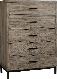 Industrial Modern Pine & Metal Chest of Drawers - Edgewood