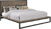 Clearance Industrial Modern Pine & Metal King Platform Bed - Edgewood