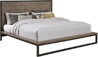 Industrial Modern Pine & Metal King Platform Bed - Edgewood