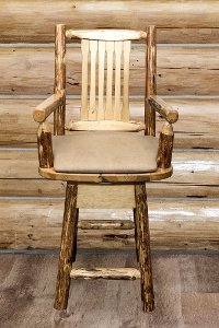 MWGCBSWSCASBUCK24 Counter Height Swivel Captain's Bar Stool - Glacier