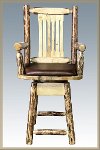 MWGCBSWSCASSADD24 Counter Height Swivel Captain's Bar Stool - Glacier