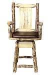MWGCBSWSCASSADD24 Counter Height Swivel Captain's Bar Stool - Glacier-2