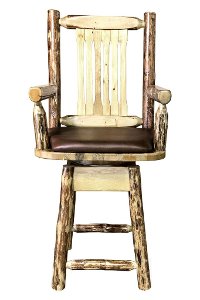 MWGCBSWSCASSADD24 Counter Height Swivel Captain's Bar Stool - Glacier-2