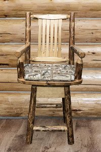 MWGCBSWSCASWILD24 Counter Height Swivel Captain's Bar Stool - Glacier