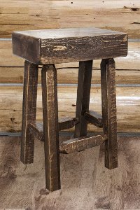 MWHCBNHLSL24 Counter Height Half Log Bar Stool - Homestead