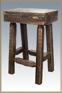 MWHCBNHLSL24 Counter Height Half Log Bar Stool - Homestead-2