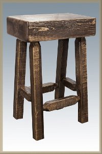 MWHCBNHLSL24 Counter Height Half Log Bar Stool - Homestead-3