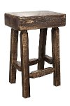 MWHCBNHLSL24 Counter Height Half Log Bar Stool - Homestead-4