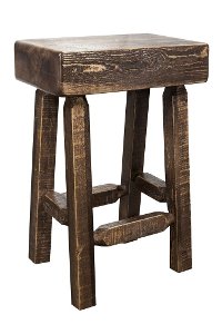 MWHCBNHLSL24 Counter Height Half Log Bar Stool - Homestead-4