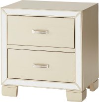 Contemporary Silver Satin Nightstand - Divine