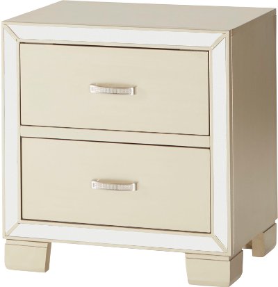 Contemporary Silver Satin Nightstand - Divine