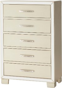 Contemporary Silver Satin Chest of Drawers - Divine