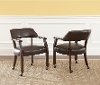 Dark Brown Dining Arm Chair with Casters - Morris