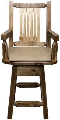 MWHCBSWSCASSLBUCK24 Counter Height Swivel Captain's Bar Stool - Homestead