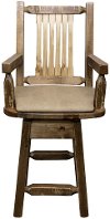 MWHCBSWSCASSLBUCK24 Counter Height Swivel Captain's Barstool - Buckskin Upholstery