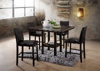 5PC:HM102-BR/COUNTER Espresso 5 Piece Counter Height Dining Set - City