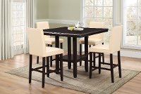 5PC:HM102-CR/COUNTER Espresso and Cream 5 Piece Counter Height Dining Set - City
