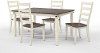 Clearance White and Charcoal Brown 5 Piece Dining Set - Glennwood