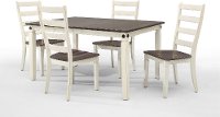 White and Charcoal Brown 5 Piece Dining Set - Glennwood