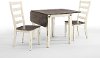Clearance White and Brown 3 Piece Drop Leaf Dining Set - Glennwood