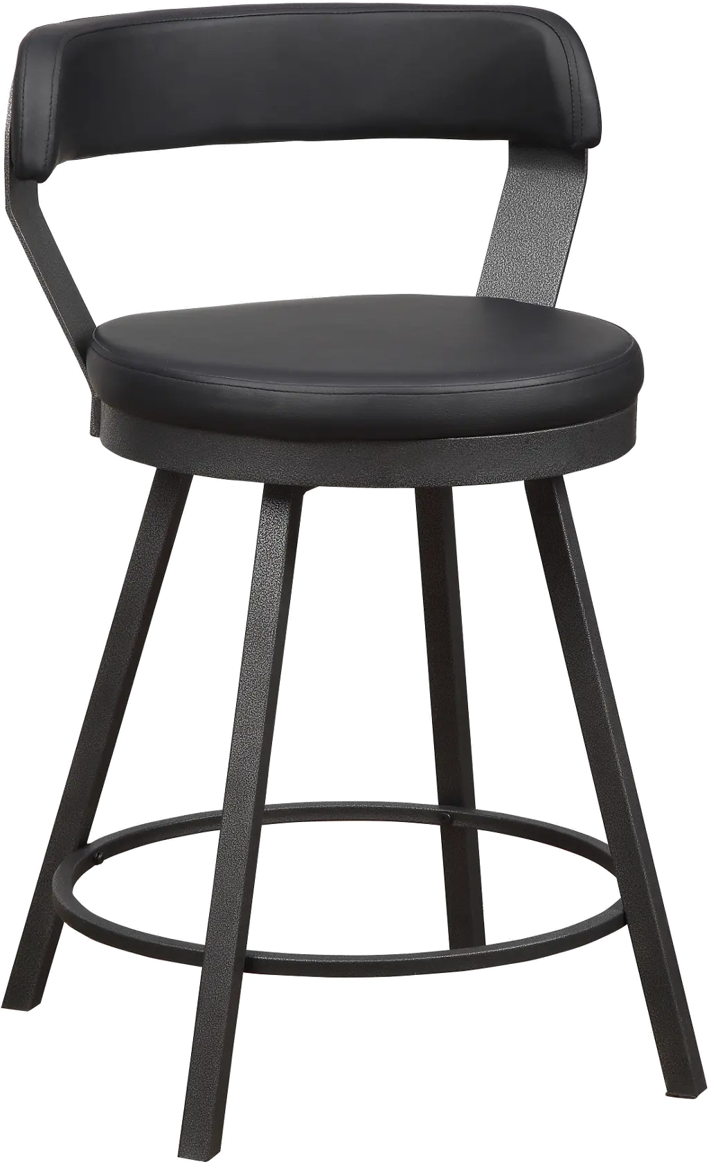 Appert Matte Black Modern Swivel Counter Height Stool-1