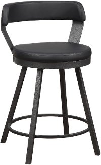 Appert Matte Black Modern Swivel Counter Height Stool-1