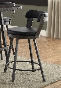 Appert Matte Black Modern Swivel Counter Height Stool-2
