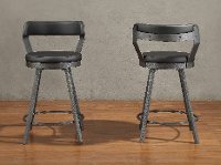 Matte Black Modern Swivel Counter Height Stool - Appert-3