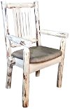 MWCASCNVBUCK Captain's Chair w/ Upholstered Seat, Buckskin Pattern - Montana