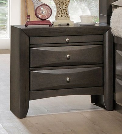 Contemporary Gray Nightstand - Emily