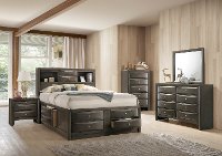 Contemporary Gray 4 Piece Queen Bedroom Set - Emily