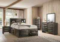 Emily Contemporary Gray 4 Piece Queen Bedroom Set