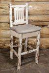MWBSWNRVBUCK Barstool w/ Back Upholstered Seat, Buckskin Pattern - Montana