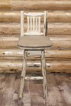 MWBSWSNRVBUCK Swivel Barstool w/ Back Upholstered Seat, Buckskin Pattern- Montana