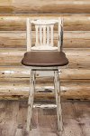 MWBSWSNRVSADD Swivel Barstool w/ Back Upholstered Seat, Saddle Pattern- Montana