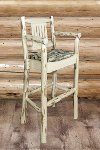 MWBSWCASVWILD Captain's Barstool w/ Upholstered Seat, Wildlife Pattern - Montana