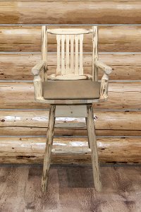 MWBSWSCASVBUCK Swivel Captain's Bar Stool w/ Back - Montana