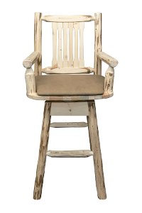 MWBSWSCASVBUCK Swivel Captain's Bar Stool w/ Back - Montana-2