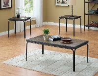 Rustic Brown Elm 3 Piece Coffee Table Set - Clarence-2
