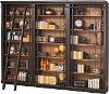 4 Piece Two Tone Brown Bookcase Wall - Toulouse